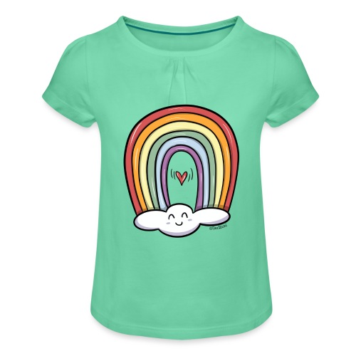ARCOIRIS - Camiseta para niña con drapeado