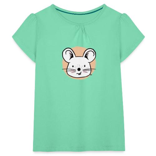 Süße Maus - Portrait - Mädchen-T-Shirt mit Raffungen