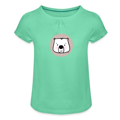 Süßer Bär - Portrait - Mädchen-T-Shirt mit Raffungen