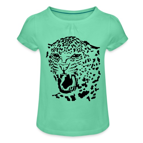leopard - Mädchen-T-Shirt mit Raffungen