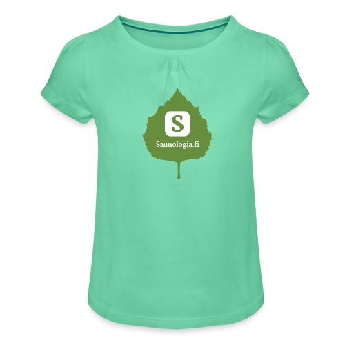 Saunologia logo 2020 - Tyttöjen t-paita, jossa rypytyksiä