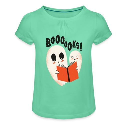 Boooooks Gespenster - Mädchen-T-Shirt mit Raffungen