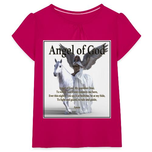 Jumalan enkeli Vartijani Rakas - kristillinen kauppa - Tyttöjen t-paita, jossa rypytyksiä