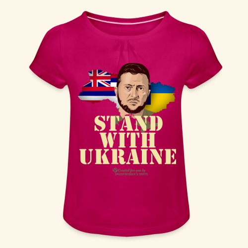 Ukraine Hawaii - Mädchen-T-Shirt mit Raffungen