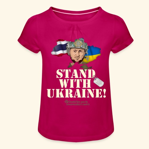 Ukraine Thailand - Mädchen-T-Shirt mit Raffungen