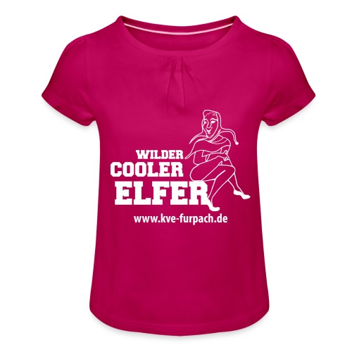 wilder-cooler-elfer-1 - Mädchen-T-Shirt mit Raffungen