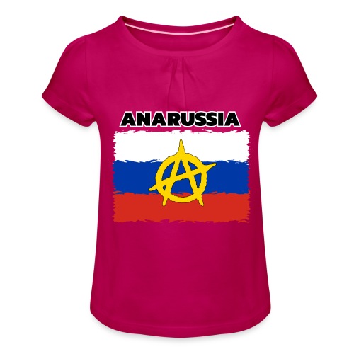 Anarussia Russia Flag Anarchy - Mädchen-T-Shirt mit Raffungen