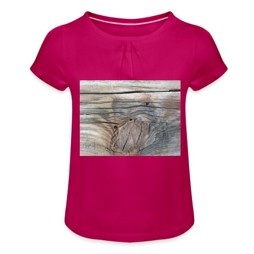 rustical wood - Mädchen-T-Shirt mit Raffungen