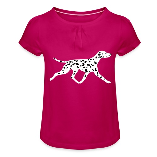 Dalmatiner - Mädchen-T-Shirt mit Raffungen
