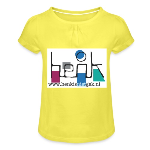 henkisnietgek-logo - Meisjes-T-shirt met plooien