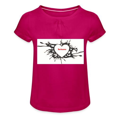 suriname heart - Meisjes-T-shirt met plooien