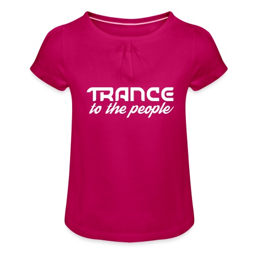 Trance to the People Hvidt Logo - Pige T-shirt med flæser