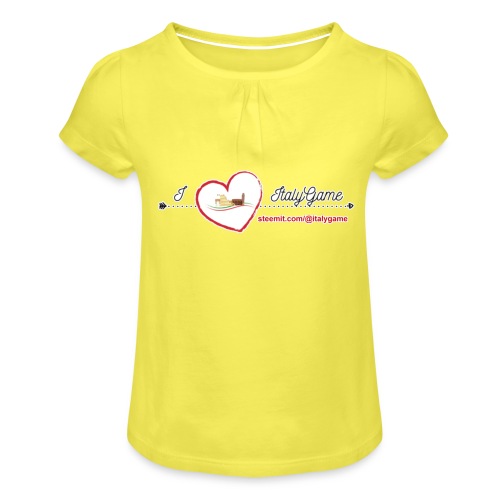 iloveitalygame - Maglietta da ragazza con arricciatura