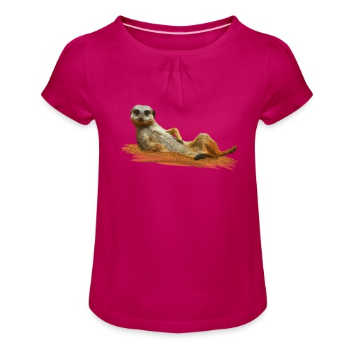 Erdmännchen - Mädchen-T-Shirt mit Raffungen