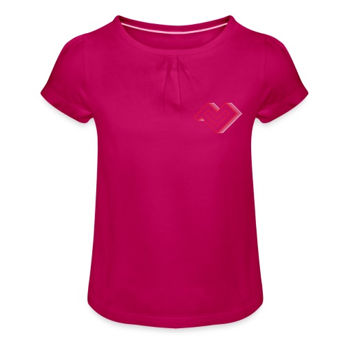 Technikliebe-Logo Outline (klein) - Mädchen-T-Shirt mit Raffungen