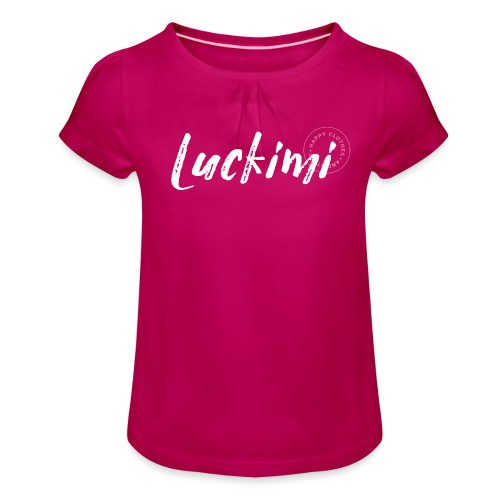 Luckimi logo white - Children - Girl's T-Shirt with Ruffles
