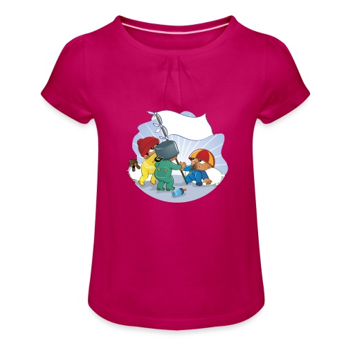 Baby Jima - Camiseta para niña con drapeado