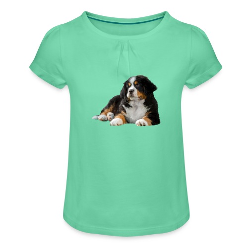 Berner Sennenhund - Mädchen-T-Shirt mit Raffungen