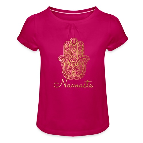 Namaste Meditation Yoga Sport Fashion - Mädchen-T-Shirt mit Raffungen