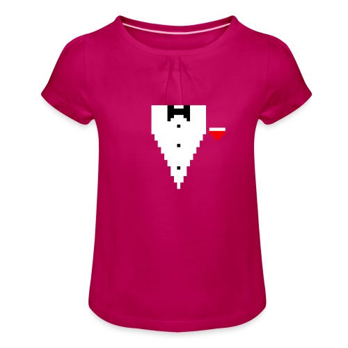 Tuxedo Pixel - Mädchen-T-Shirt mit Raffungen