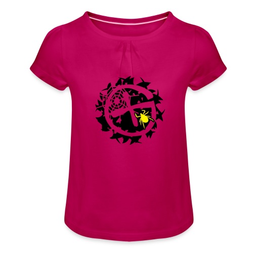 Dornen, Spinnen und Zecken - 2colors - Mädchen-T-Shirt mit Raffungen