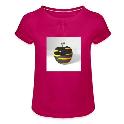 Tiegerapfel blackout edition - Girl's T-Shirt with Ruffles