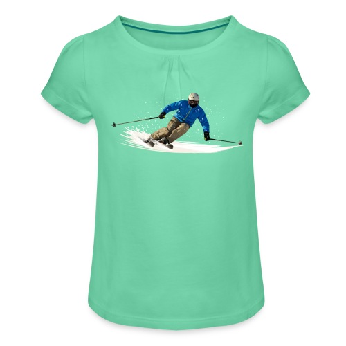Ski - Mädchen-T-Shirt mit Raffungen