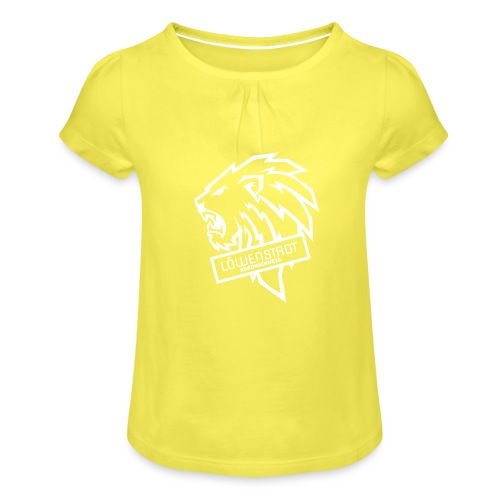 Löwenstadt Design 9 weiss - Mädchen-T-Shirt mit Raffungen