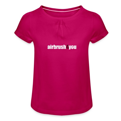 Airbrush - Mädchen-T-Shirt mit Raffungen