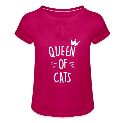 queen of cats - Mädchen-T-Shirt mit Raffungen