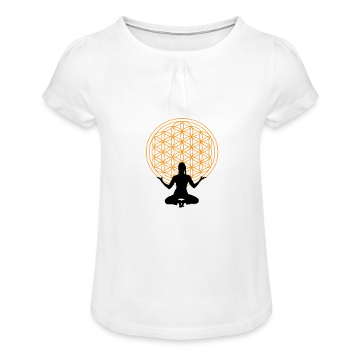 fleur de vie yoga 3 - T-shirt à fronces au col Fille