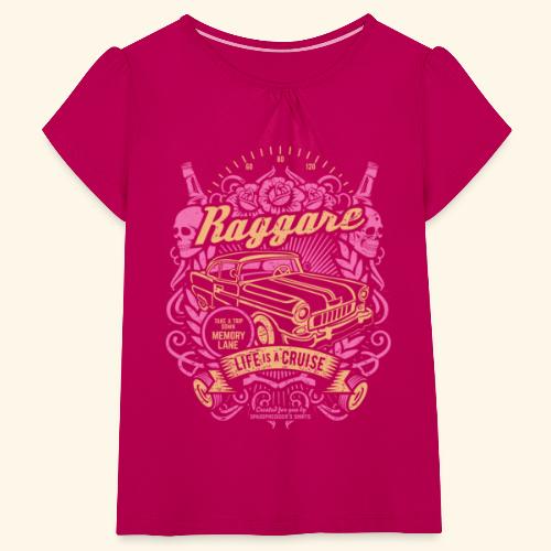Raggare Schweden Greaser Culture T Shirt Design - Mädchen-T-Shirt mit Raffungen