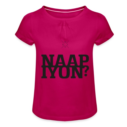naapiyon black - Mädchen-T-Shirt mit Raffungen