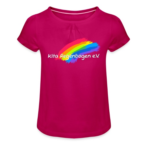 Kita Regenbogen - Mädchen-T-Shirt mit Raffungen