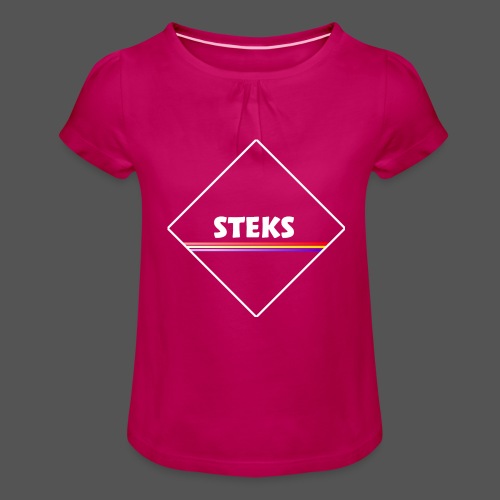 3Color STEKS™ Logo - Meisjes-T-shirt met plooien