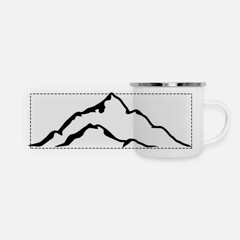 Mountain - Mug panoramique émaillé - blanc