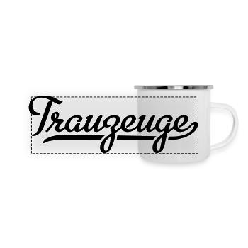 Trauzeuge - Panorama Emaille-Tasse - Weiß - Vorne