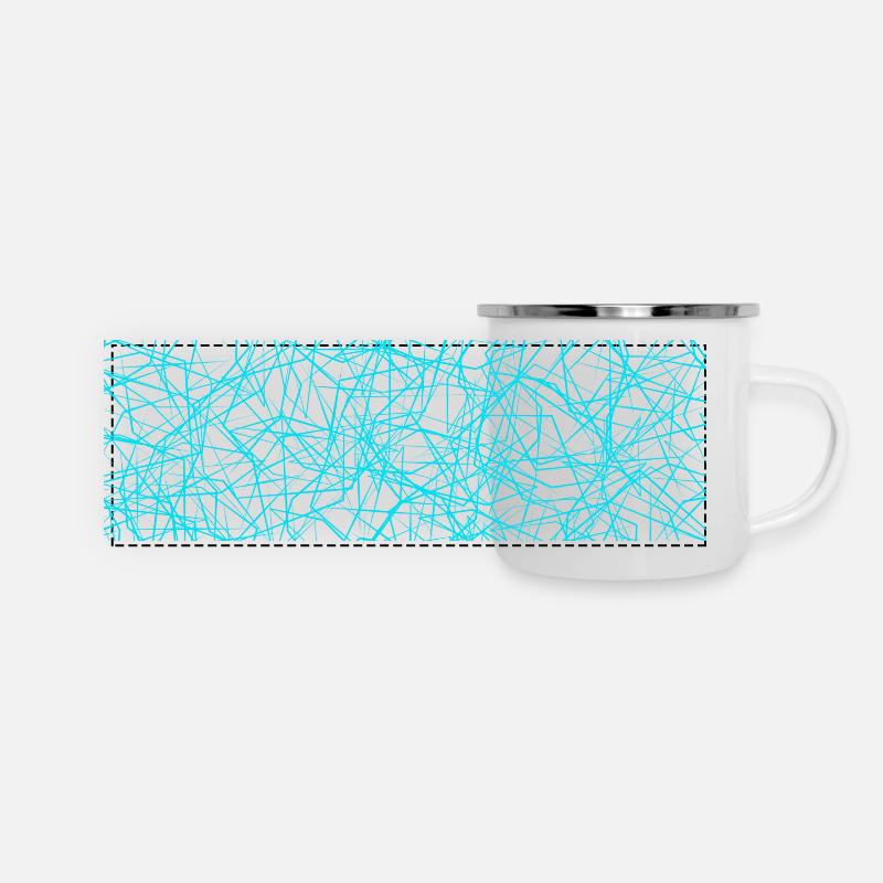 Conception géométrique - Mug panoramique émaillé - blanc