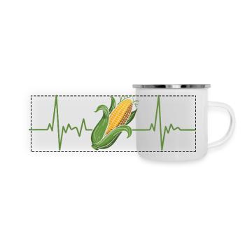 Maisherz-Takt: Naturkraft-Design - Panorama Emaille-Tasse - Weiß - Vorne