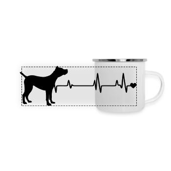 Hund - Panorama Emaille-Tasse - Weiß - Vorne