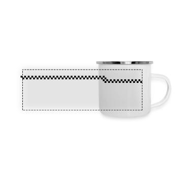 Zielflagge, Linie - Panorama Emaille-Tasse - Weiß - Vorne