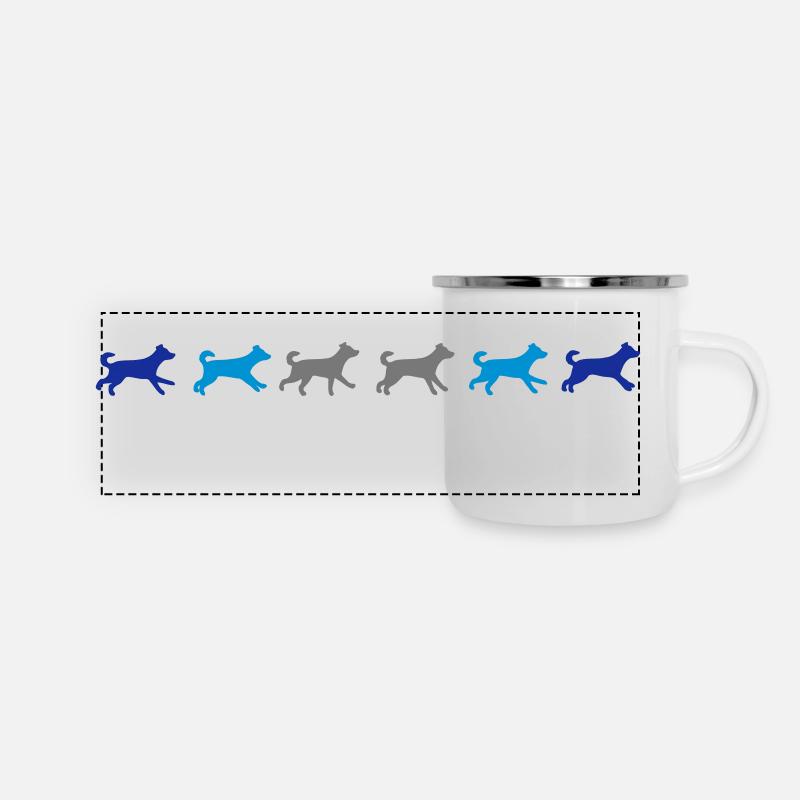 Hund geht - Panorama Emaille-Tasse - Weiß