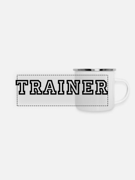 Trainer - Panorama Emaille-Tasse - Weiß