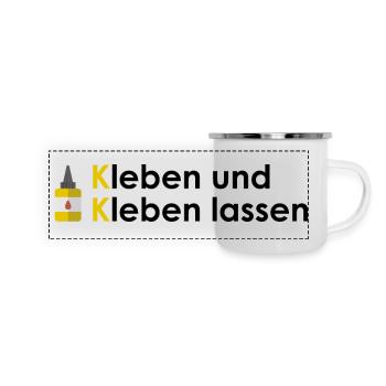 Kleben und Kleben lassen - Panorama Emaille-Tasse - Weiß - Vorne
