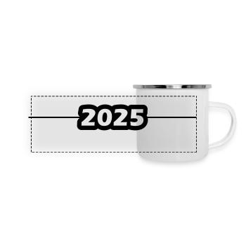 2025 Jahr - Panorama Emaille-Tasse - Weiß - Vorne