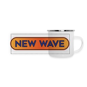 New Wave Musik Shirt - Post Punk Ästhetische Grafik - Panorama Emaille-Tasse - Weiß - Vorne
