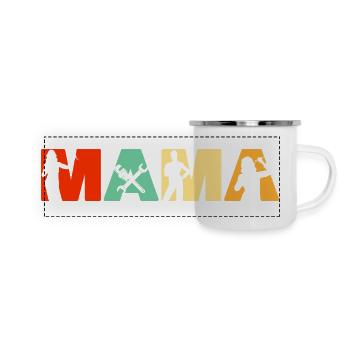 Mama Mechanic Retro Silhouette Typography - Panoramic Camper Mug - white - Front