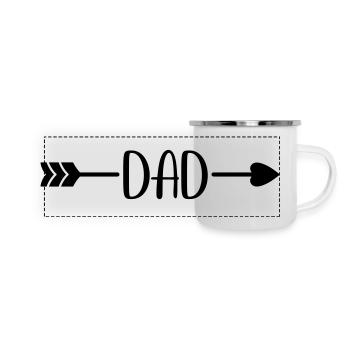 Dad - Panorama Emaille-Tasse - Weiß - Vorne