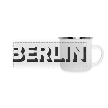 Berlin symbole capitale logo icône lettre texte - Mug panoramique émaillé - blanc - Devant