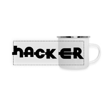 Hacker - Mug panoramique émaillé - blanc - Devant